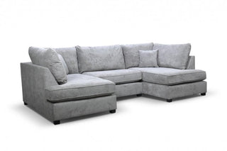Carnaby U-Shaped Corner Sofa – Grey Fabric with Footstool - Sofa In Store