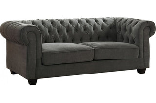 Chesterfield Grey Fabric 3 Seater Sofa - Classic Design and Comfort - Sofa In Store