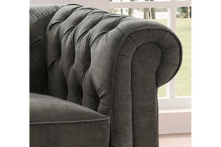 Chesterfield Grey Fabric 3 Seater Sofa - Classic Design and Comfort - Sofa In Store