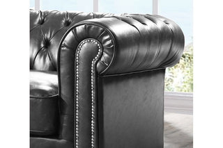 Chesterfield 3 Seater Sofa – Grey Leather Antique Design - Sofa In Store