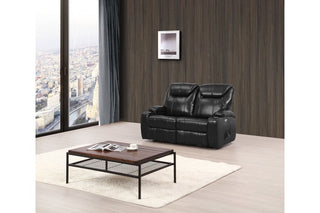 Cinema Black Electric 2 Seater Leather Recliner Sofa with Cup Holders - Sofa In Store