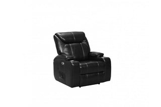 Cinema Black Electric Leather Recliner Armchair with Cup Holders - Sofa In Store