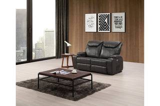 Cinema Grey 2 Seater Leather Recliner Sofa with Cup Holders - Sofa In Store