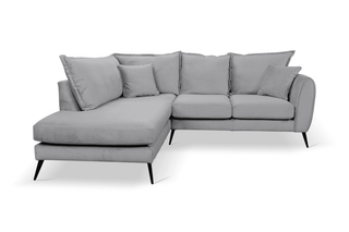 Gabriel Grey Velvet Corner Sofa LHC - Stylish and Modern Design - Sofa In Store