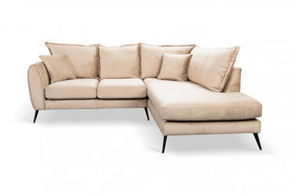 Gabriel Mink Velvet Corner Sofa RHC – Stylish and Durable Design - Sofa In Store