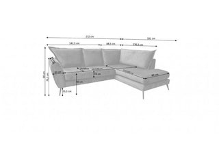 Gabriel Velvet Corner Sofa – Grey Fabric from RHC And LHC Collection - Sofa In Store
