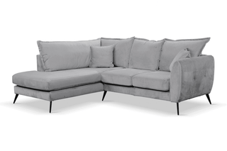 Gabriel Velvet Corner Sofa – Grey Fabric from RHC And LHC Collection - Sofa In Store