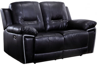 Henry Black Leather 2 Seater Sofa - Electric Recliner Design - Sofa In Store