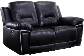 Henry Black Leather 2 Seater Sofa - Electric Recliner Design - Sofa In Store