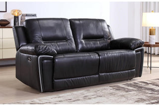 Henry 3 Seater Sofa – Black Leather Electric Recliner - Sofa In Store