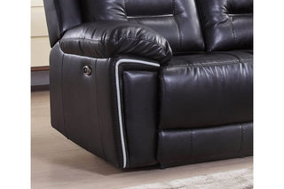 Henry 3 Seater Sofa – Black Leather Electric Recliner - Sofa In Store