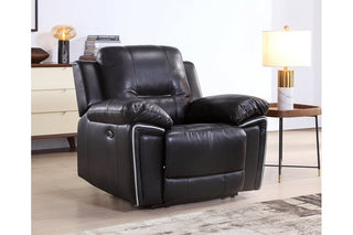 Henry Black Leather Electric Recliner Armchair - Premium Comfort Design - Sofa In Store