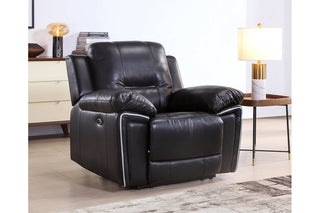Henry Black Leather Electric Recliner Armchair - Premium Comfort Design - Sofa In Store