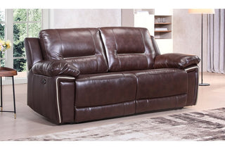 Henry Brown Leather 3 Seater Sofa – Electric Recliner in Brown - Sofa In Store