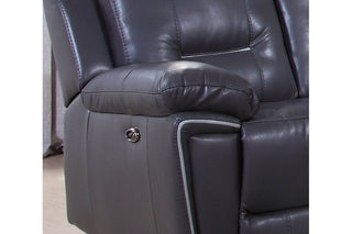 Henry Grey Leather 3 Seater Electric Recliner Sofa - Sofa In Store