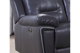 Henry Grey Leather 3 Seater Electric Recliner Sofa - Sofa In Store