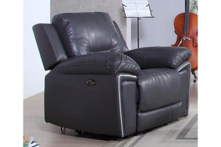 Henry Grey Leather Electric Recliner Armchair - Premium Comfort Design - Sofa In Store