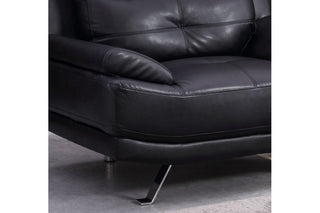 Islington Black Leather Armchair – Retro Design with Chrome Legs - Sofa In Store