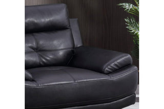 Islington Black Leather Armchair – Retro Design with Chrome Legs - Sofa In Store