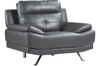 Islington Dark Grey Leather Armchair – Stylish Retro Design - Sofa In Store