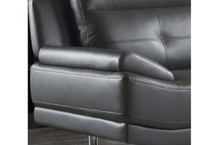 Islington Dark Grey Leather Armchair – Stylish Retro Design - Sofa In Store