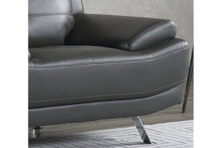 Islington Dark Grey Leather Armchair – Stylish Retro Design - Sofa In Store