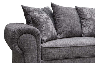 Malmo 3 Seater Sofa – Grey Fabric with Chesterfield Design