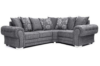 Malmo Grey Fabric Right Corner Sofa – Stylish Chesterfield Design - Sofa In Store
