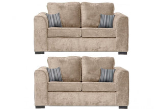 Nancy Beige Fabric 2+2 Seater Sofa Set – Stylish Chunky Design - Sofa In Store