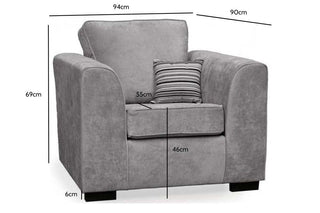 Nancy Grey Armchair – Premium Fabric with Chunky Design - Sofa In Store