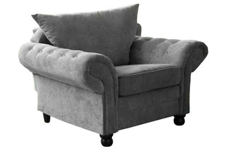 Nicole Grey Chenille Fabric Armchair – Stylish Design with Comfort - Sofa In Store
