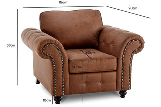 Oakland Tan Suede 2+1 Seater Sofa Set – Chesterfield Style - Sofa In Store