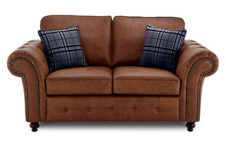 Oakland Tan Suede 2 Seater Sofa – Chesterfield Style Design