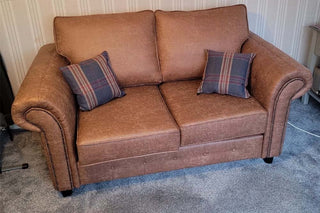 Oakland Tan Suede 2 Seater Sofa – Chesterfield Style Design