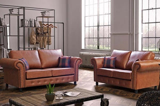 Oakland Tan Suede 2 Seater Sofa – Chesterfield Style Design