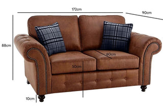 Oakland Tan Suede 2 Seater Sofa – Chesterfield Style Design