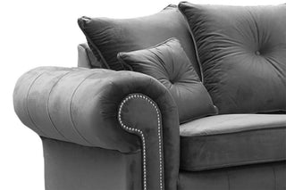 Olympia Grey Fabric Velvet 3 Seater Chesterfield Sofa