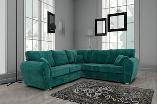 Petra Teal Aston Fabric Corner Sofa – 5 Seater Modern Design