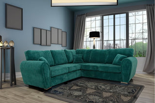 Petra Teal Aston Fabric Corner Sofa – 5 Seater Modern Design