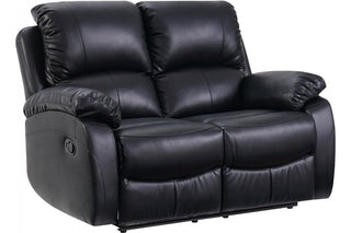 Roma Black Leather Recliner 2 Seater Sofa – Premium Comfort Design - Sofa In Store