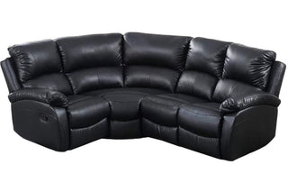 Roma Black Leather Recliner 4 Seater Corner Sofa - Modular Design