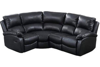 Roma Black Leather Recliner 4 Seater Corner Sofa - Modular Design