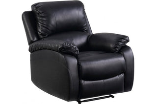 Roma Black Leather Recliner Armchair – 1 Seater for Ultimate Comfort - Sofa In Store