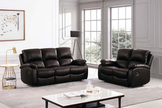 Roma Brown Leather Recliner 2 Seater Sofa - Premium Comfort Design - Sofa In Store