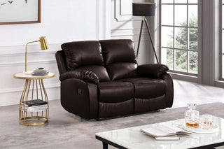 Roma Brown Leather Recliner 2 Seater Sofa - Premium Comfort Design - Sofa In Store