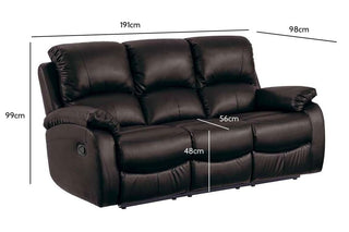 Roma Brown Leather Recliner 3 Seater Sofa – Premium Comfort Design - Sofa In Store