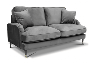 Rupert Grey Velvet 2+2 Seater Sofa Set – Classic Design with Curved Arms