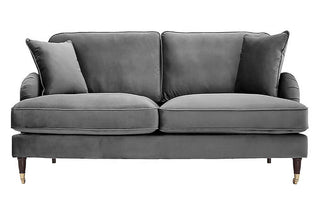 Rupert Grey Velvet 2 Seater Sofa – Stylish Vintage Design - Sofa In Store