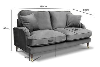 Rupert Grey Velvet 2 Seater Sofa – Stylish Vintage Design - Sofa In Store