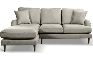 Rupert Silver Fabric Left Hand Corner Sofa - Sofa In Store
